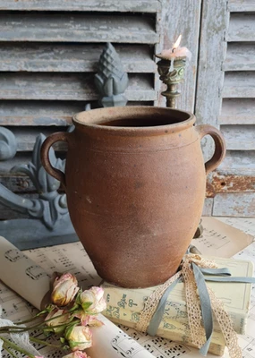 ANCIENNE FAISSELLE EGOUTTOIR  EN GRES MARRON POTERIE - Photo 1/4