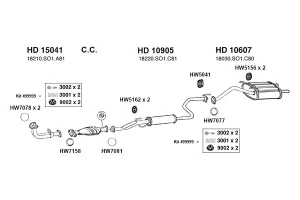 For Honda Civic 1992-2011 Ansa HW7077 Exhaust Pipe Flange Gasket Foto 2 de 4