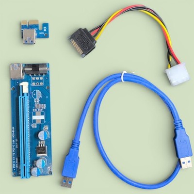 PCIe Riser Karte 1x auf 16x USB 3.0 SATA Power Mining GPu