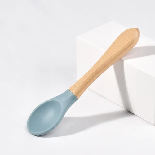 Spoons Baby Feeding Spoon Fork Wooden Handle Spoon Fork Set, Baby Plate Set - 第 12/22 張圖片