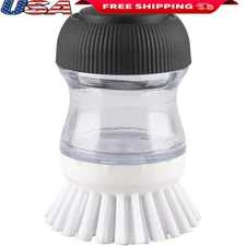 Durable Soap Dispensing Dish Brush Palm Scrubber Kitchen Cleaning Tool Care New