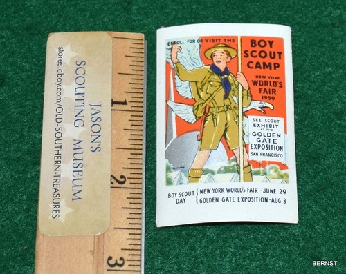 BOY SCOUT - 1939 WORLD'S FAIR & GOLDEN GATE EXPO CINDERELLA - FREE SHIPPING - Picture 2 of 3