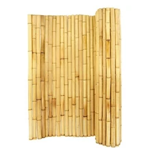 3/4 in D 48 in H x 96 in W Natural Rolled Bamboo Fence Natural Bamboo Fencing De