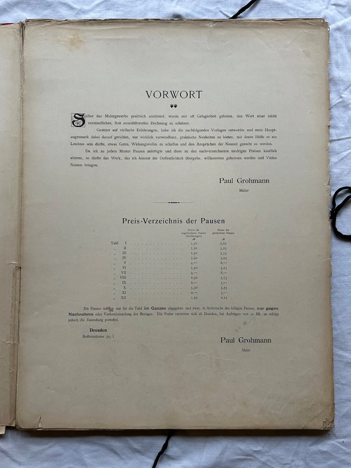 Lithografie Grohmann Maler in Dresden Jugendstil Serie 3 Neue Malereien - Bild 4 von 4