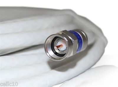 Channel Master RG6 Coax CM-3714 100' White Coaxial Cable w/ F Connectors 75 ohm