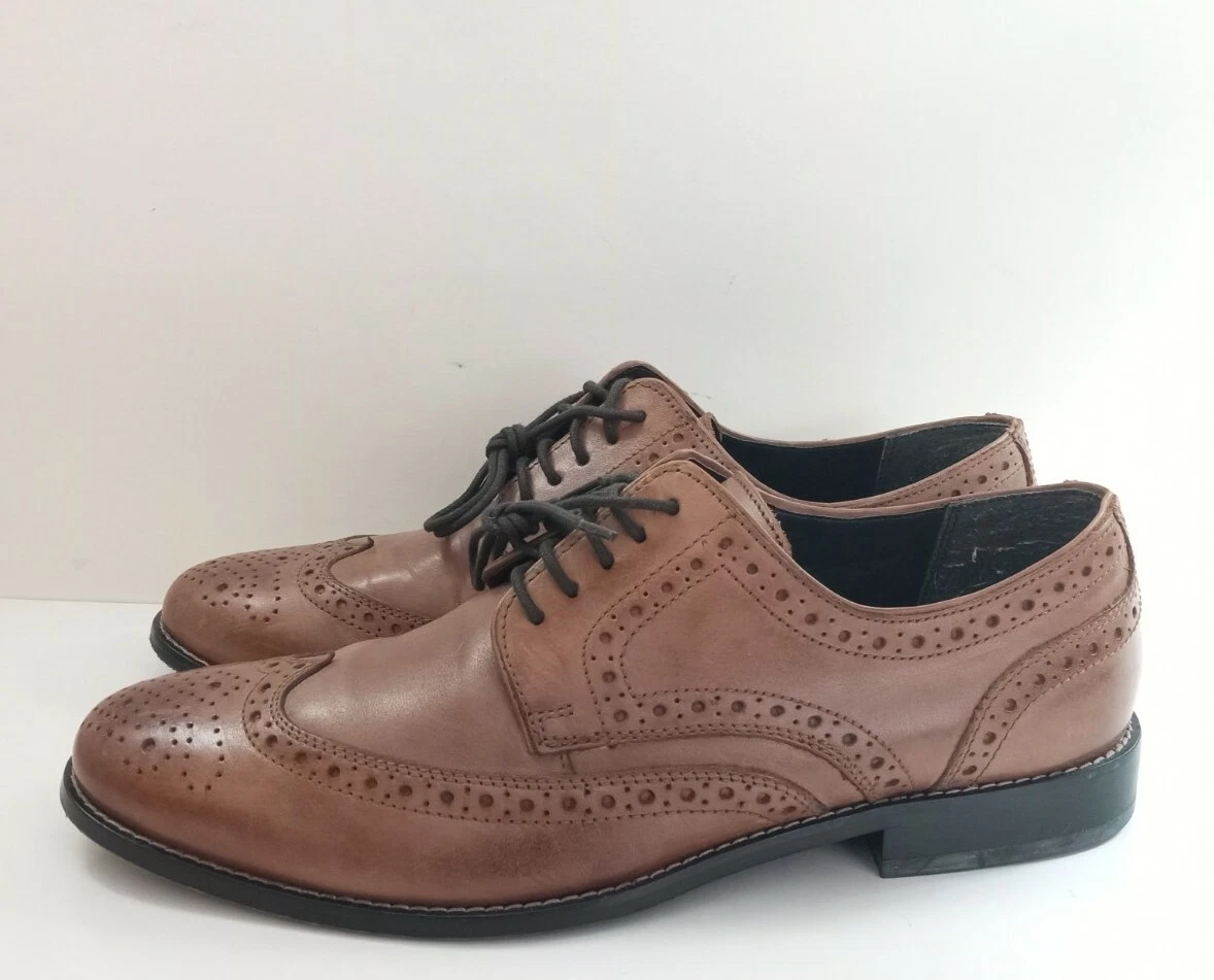 Nunn Bush 84525 221 Mens 11M Wingtip Oxfords Nelson Cognac Comfort Gel Insoles