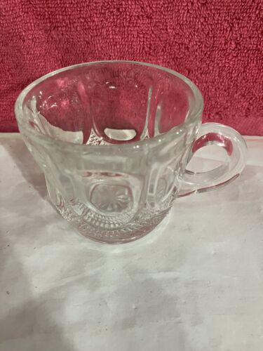 EAPG Wahoo Punch Cup Star Polished Bottom Clear 2" T, 2 7/8"