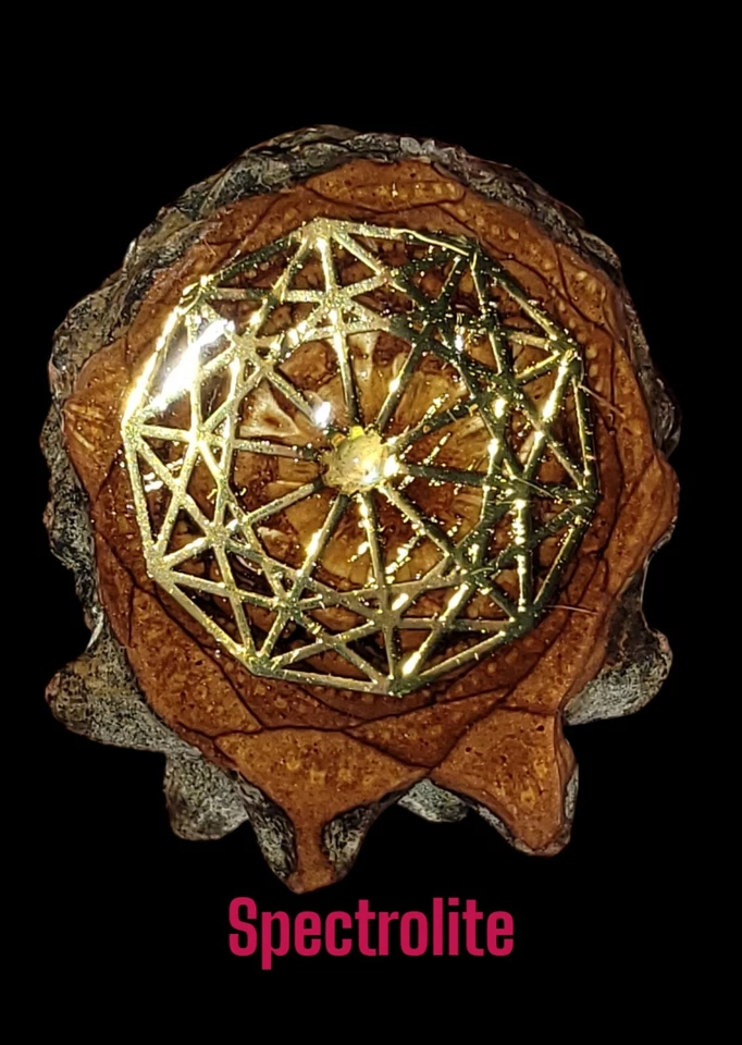  Perilla con calcomanía dorada y colgante de cámara espectrolite de 3 mm Foto 2 de 4