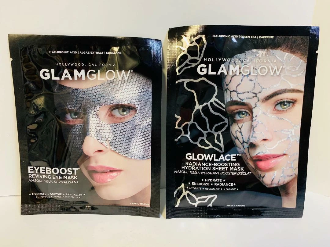 GlamGlow Glam Eyeboost Eye Mask &amp; Glow Lace Face | eBay