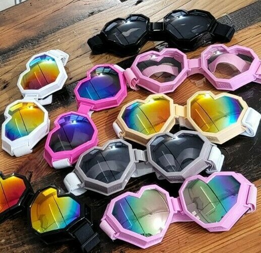 Gafas de sol en forma de corazón unisex lentes de degradado esquí fiesta rave envíos desde EE. UU.