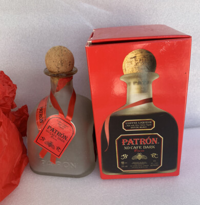 Patron XO Cafe Dark Cocoa Empty Bottle Box Collectible