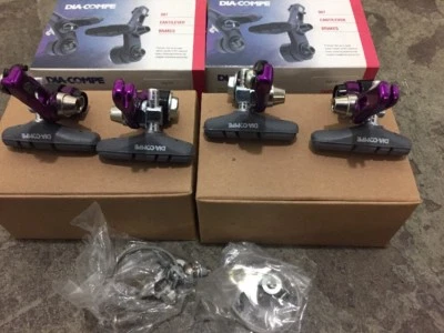 2 Sets Of Vintage PURPLE MTN Bike Bicycle DiaCompe 987 p Cantilever brakes - Image 1 of 4