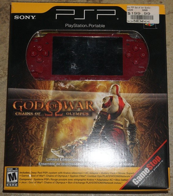 Sony PSP 2000 God of War Entertainment Pack 64MB Red Handheld System ...