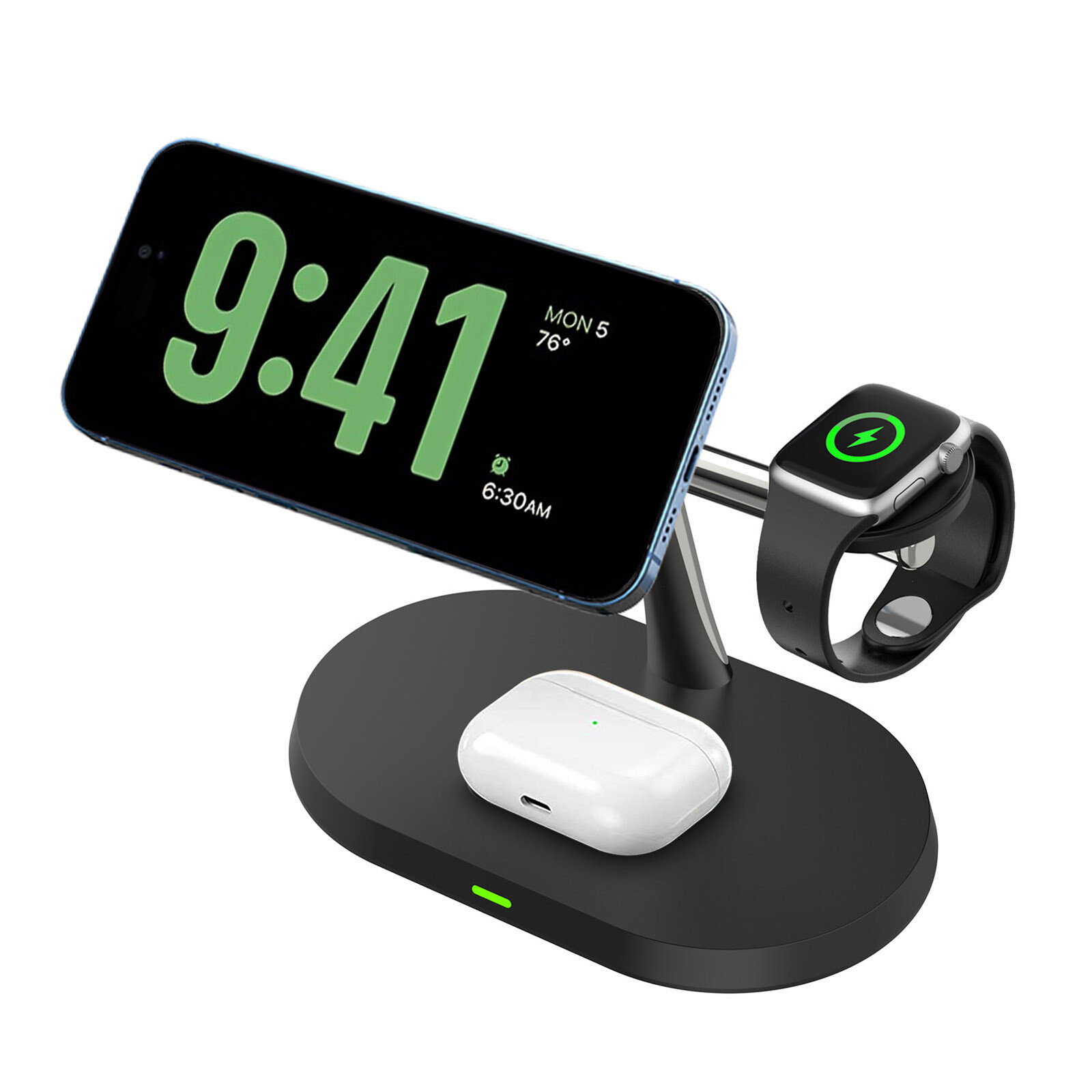 15W 3in1 Magnetic Wireless Charger Station For Apple Watch S10 Ultra 2 iPhone 16