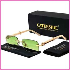 Small Square Rimless Sunglasses Luxury Brand Designer Classic Rectangle UV400