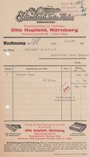 NÜRNBERG, Rechnung 1939, Elka Werk Fritz Kiehn Generalvertretung Otto Hupfeld