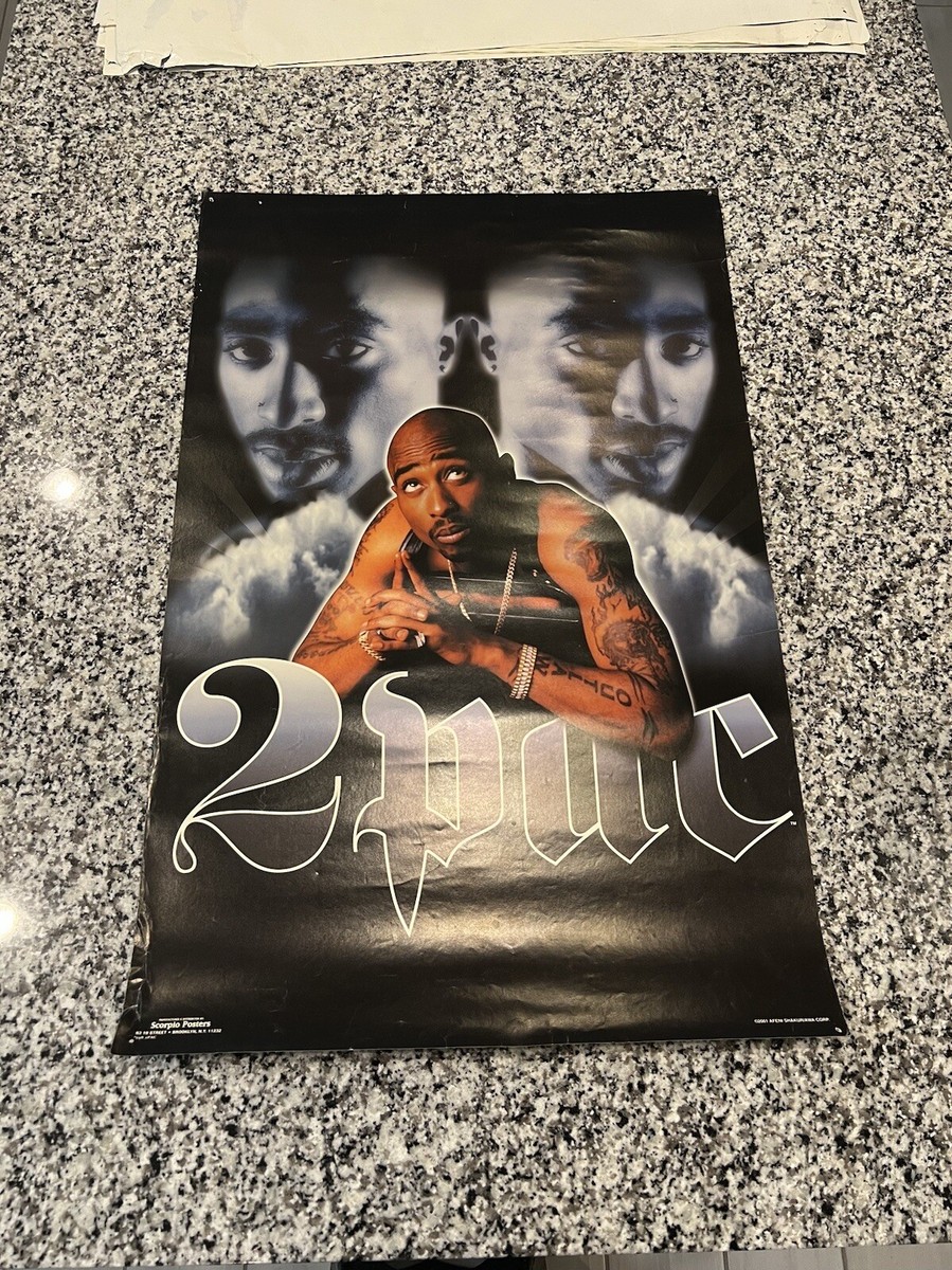 2pac Vintage Poster Tupac フレーム付きポスター 2001 Scorpio Vintage Poster Tupac 2pac Shakur Hip Hop Legend