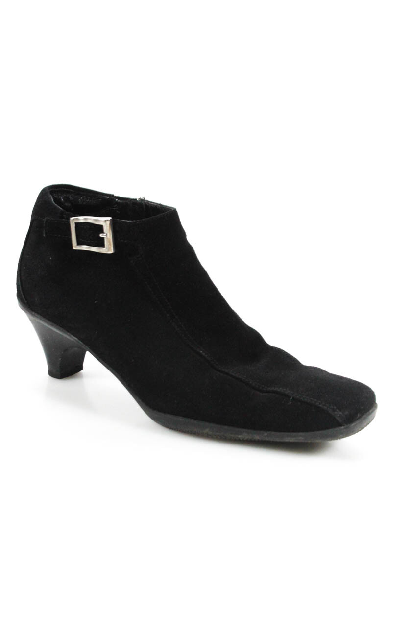Prada Womens High Heel Heel Heel Ankle Boots Black Buckle Zip Up Suede Size 38.5 8.5 f55a3f Prada Womens High Heel Heel Heel Ankle Boots Black Buckle Zip Up Suede Size 38.5 8.5 f55a3f