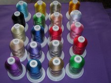 SEW TECH 20 BROTHER COLOURS POLYESTER MACHINE EMBROIDERY THREAD 1000M SPOOL D/2
