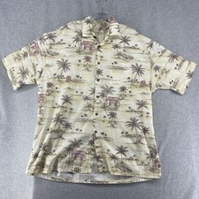 Campia Moda Hawaiian Shirt Mens XLarge Beach Print Button Up Casual Vintage