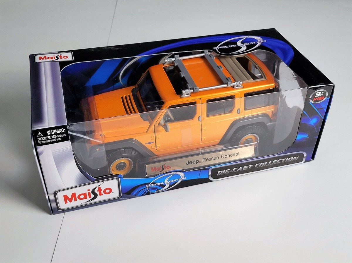 Maisto Jeep Rescue Concept SUV 1:18 Scale Diecast Model 4x4 Orange