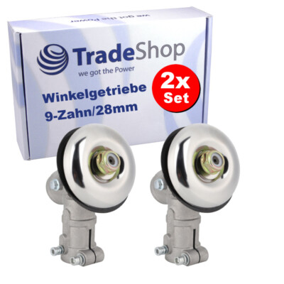 2x 9-Zahn 28mm Winkelgetriebe für Magnum, Flora, Harder, Victus, FLO Motorsense