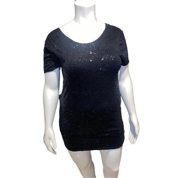 UNDERCOVER Mini abito Victoria Secret Supermodel Essentials medio nero paillettes corte sleev