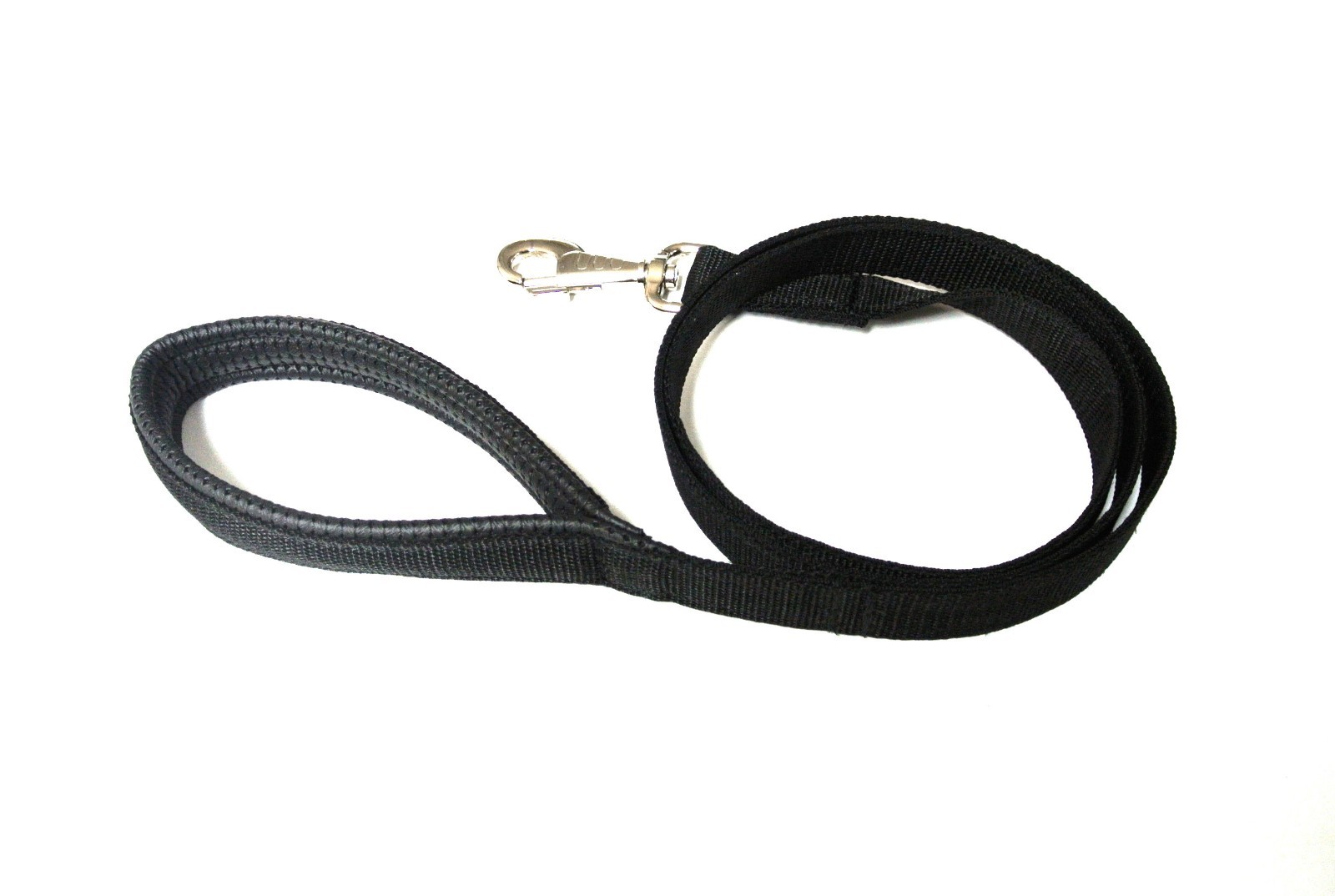 Guinzaglio per Cani con Manico Imbottito 45" per Comfort 25mm Forte Durevole Tessitura Nera foto 2