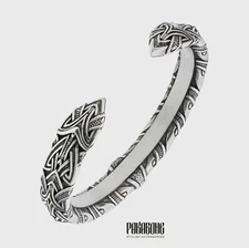 VIKING CUFF BRACELET NORSE BAND ADJUSTABLE ARM RING NORDIC TORC VIKING JEWELRY