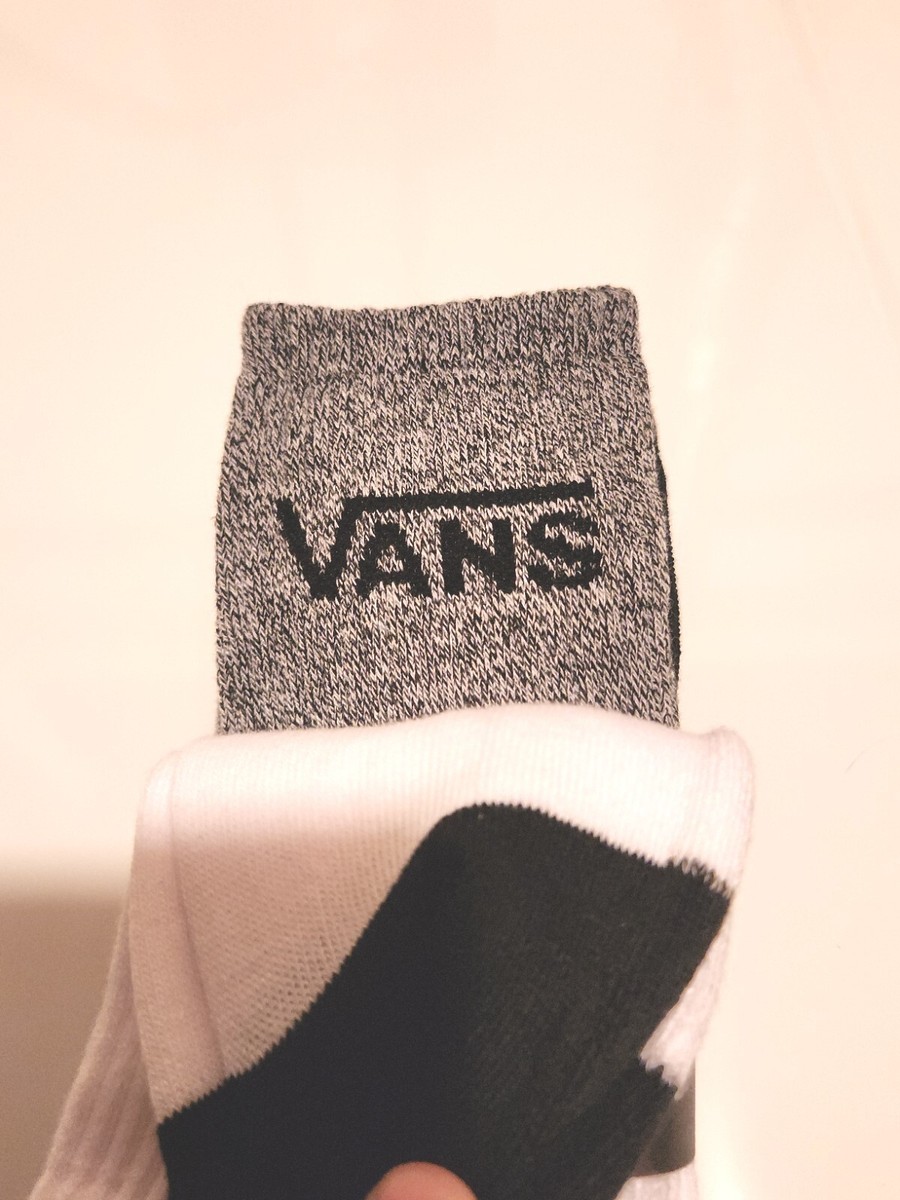 Vans Mens Classic Crew Socks 3-Pack Basics Black White Grey Multi