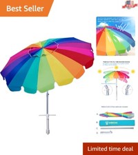 Colorful Rainbow Sunshade Umbrella for Portable Outdoor Comfort and Protection