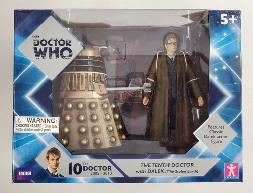 BBC Doctor Who The Tenth Doctor & Dalek Figure Set 10th Sealed Box Some Box Wear