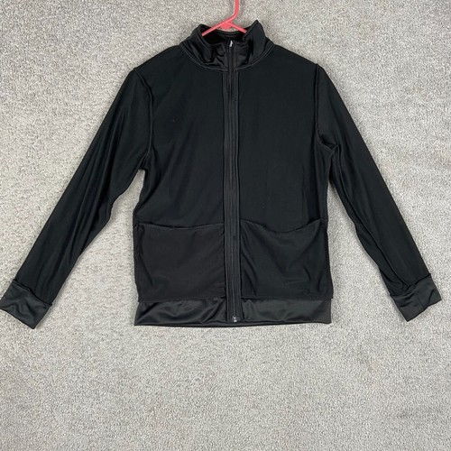 Puma Youth Black Zip Up Track Jacket Large Logo Full Zip Mock Neck 36W x 23L - Picture 14 of 15