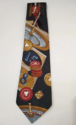 Renaissance Gambler Casino Roulette Table Novelty Necktie Neck Tie Vacation 