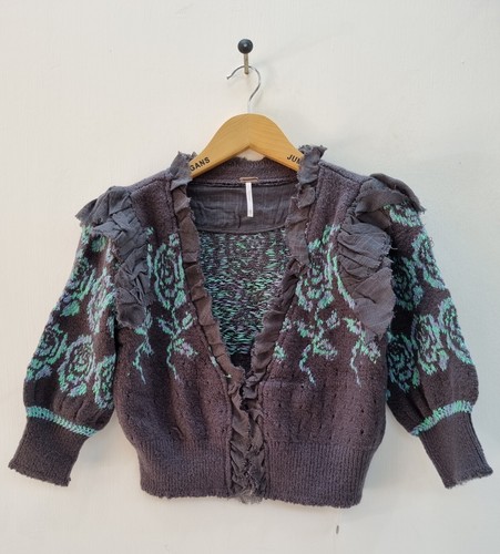 Free People Jumper Rose Garden Cardigan Black. Size X Small. - Picture 2 of 8
