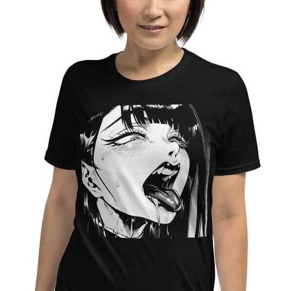 Ahegao Anime Girl Vampire Gothic Nugoth Goth Short-Sleeve Unisex T-Shirt