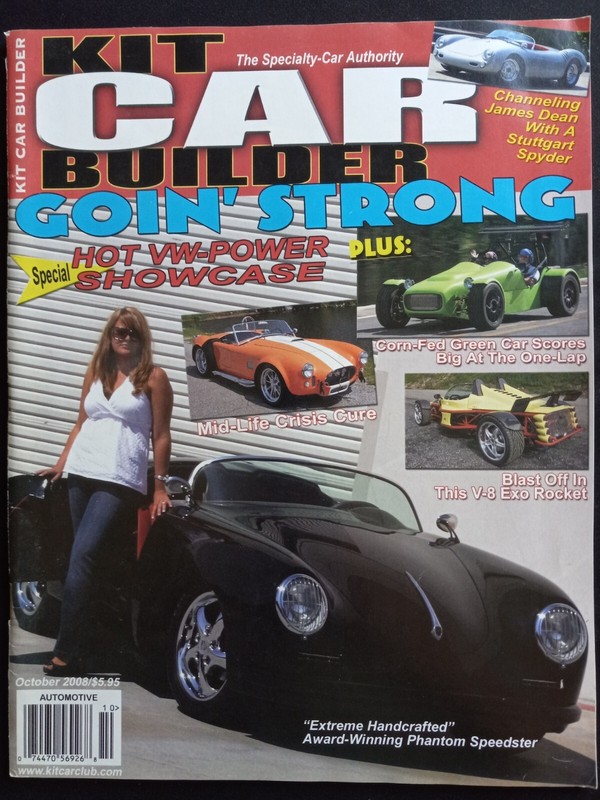 VINTAGE KIT CAR BUILDER OCTOBER 2008 GOIN' STRONG CHANNELING JAMES DEAN