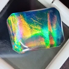 Natural Aurora Fire Opal Excellent Emerald Cut 13.75 Ct Certified Loose Gemstone