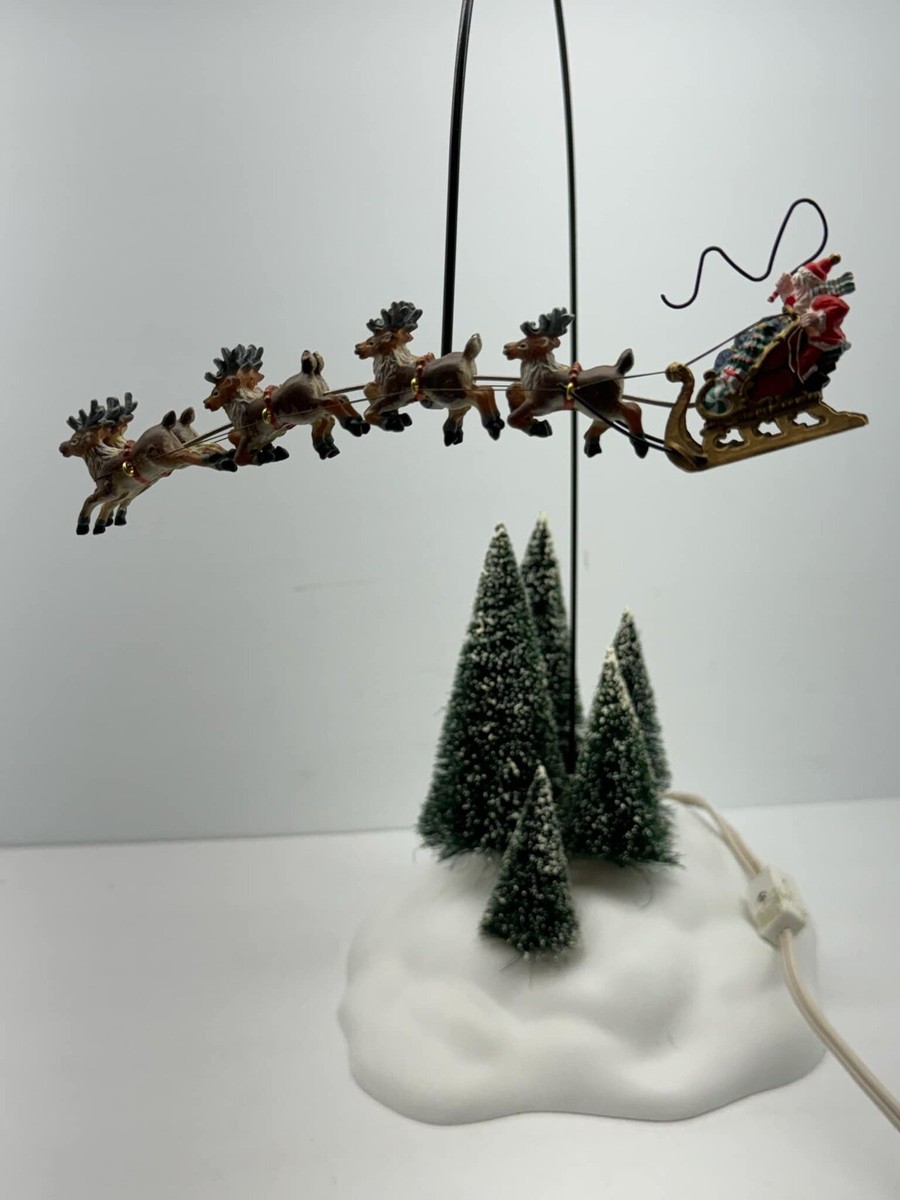 Dept 56 Up Up And Away Animated Santa's Sleigh & Reindeer #52593