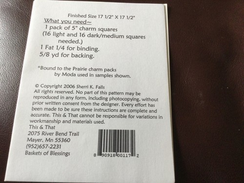 Basket Of Blessings ©2006 Little Scraps from This & That Original Quilt Patterns - Picture 3 of 3