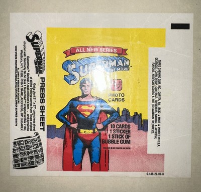 1977 Superman Wax Wrapper. 2 Wrappers