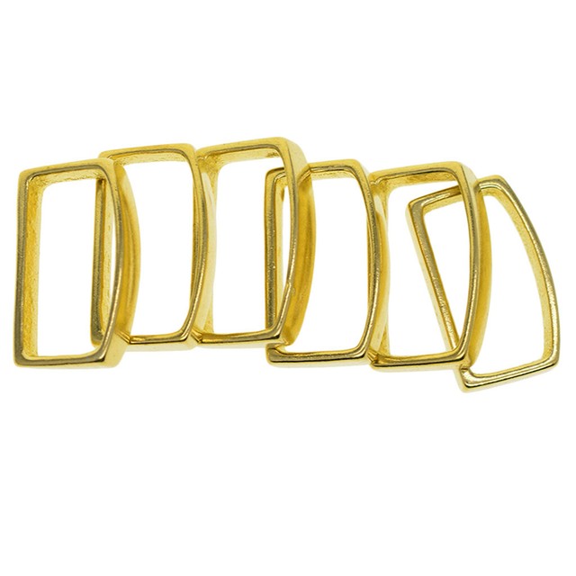 6Piece Brass Belt Keeper Loop D Shape Ring DIY Leather Crafts Strap