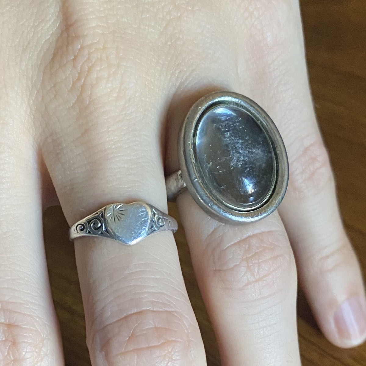 vintage silver シルバー925 リング　一点物　60s MEXICOメキシコ製1950-60年代ヴィンテージシルバー925製ID