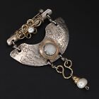 Vtg Sterling Silver &12K Gf - Signed My Opal & Pearl Brooch Pin - 6g
