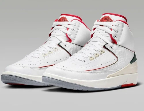 Air Jordan Men's Retro 2 Origins DR8884-101 White/Red/Green