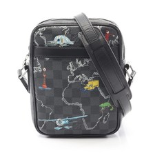 LOUIS VUITTON Danube PM NM Damier Graphite Map Shoulder Bag PVC Leather #RC2615