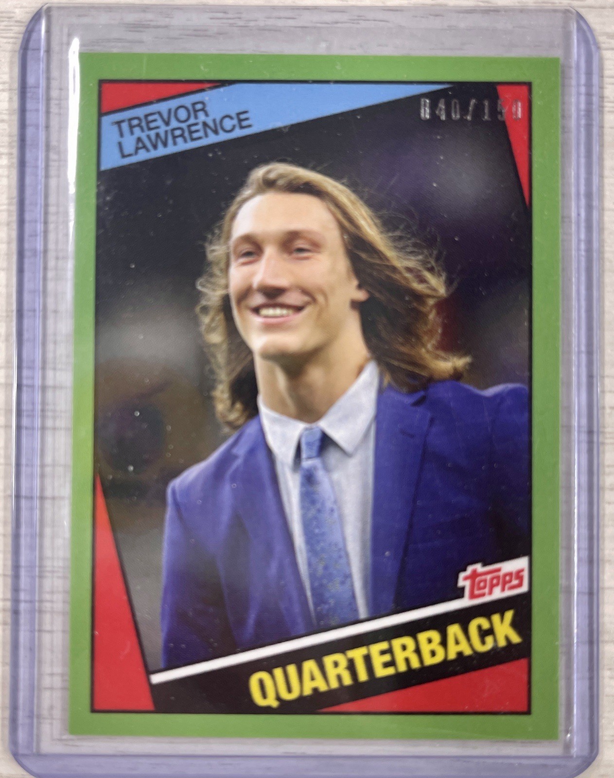 2021 Topps X Trevor Lawrence Green Parallel #23 Rookie 1984 RC 40/150 MINT