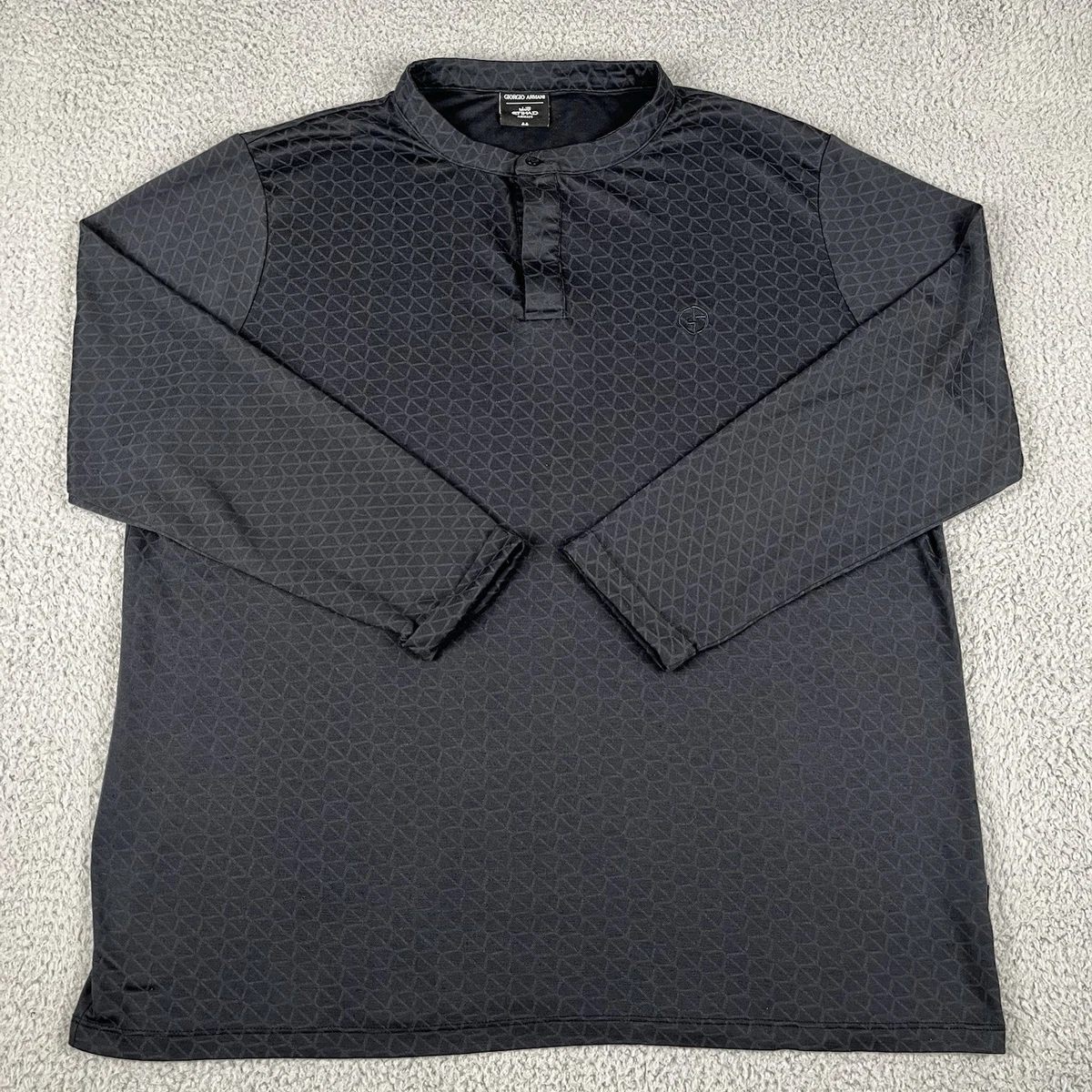 vintage Giorgio Armani ヘンリーネックロンT DM1554 Giorgio Armani Long Sleeve T-Shirts for Men for sale | eBay