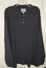 Vintage High Sierra Long Sleeve Thermal Shirt Henley Dark Grey Men XL 90s Y2K
