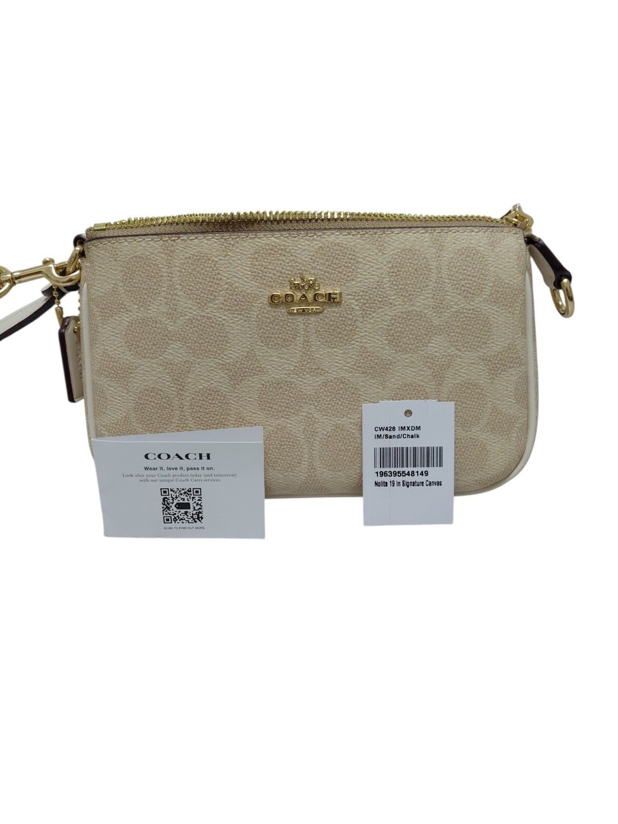COACH ゴールド (2点) Coach Nolita 19 Signature Canvas CW426 Gold/Sand/Chalk for sale